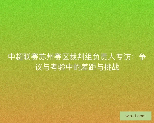 中超联赛苏州赛区裁判组负责人专访：争议与考验中的差距与挑战