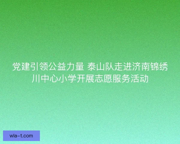 党建引领公益力量 泰山队走进济南锦绣川中心小学开展志愿服务活动
